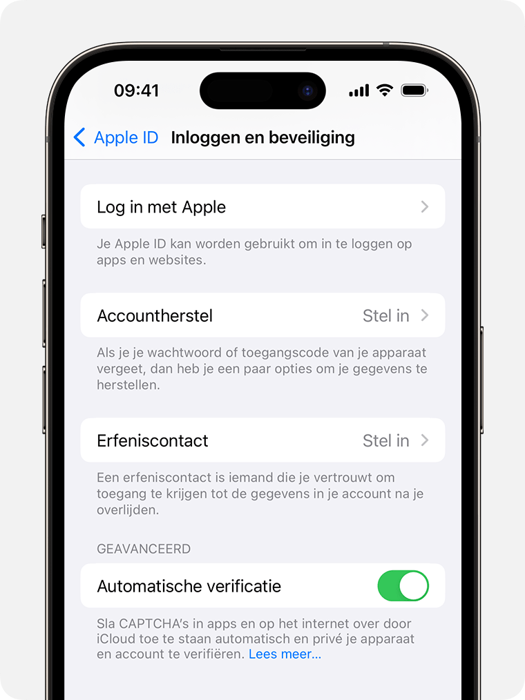 iPhone-scherm dat laat zien hoe je een erfeniscontact toevoegt