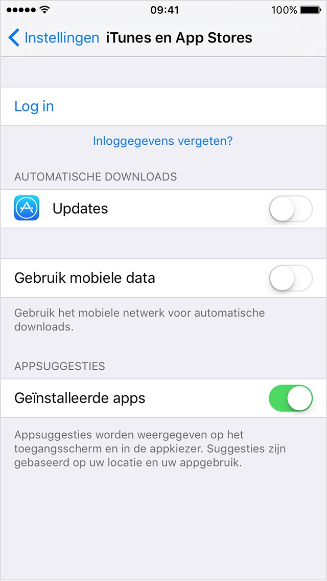 App store inloggen