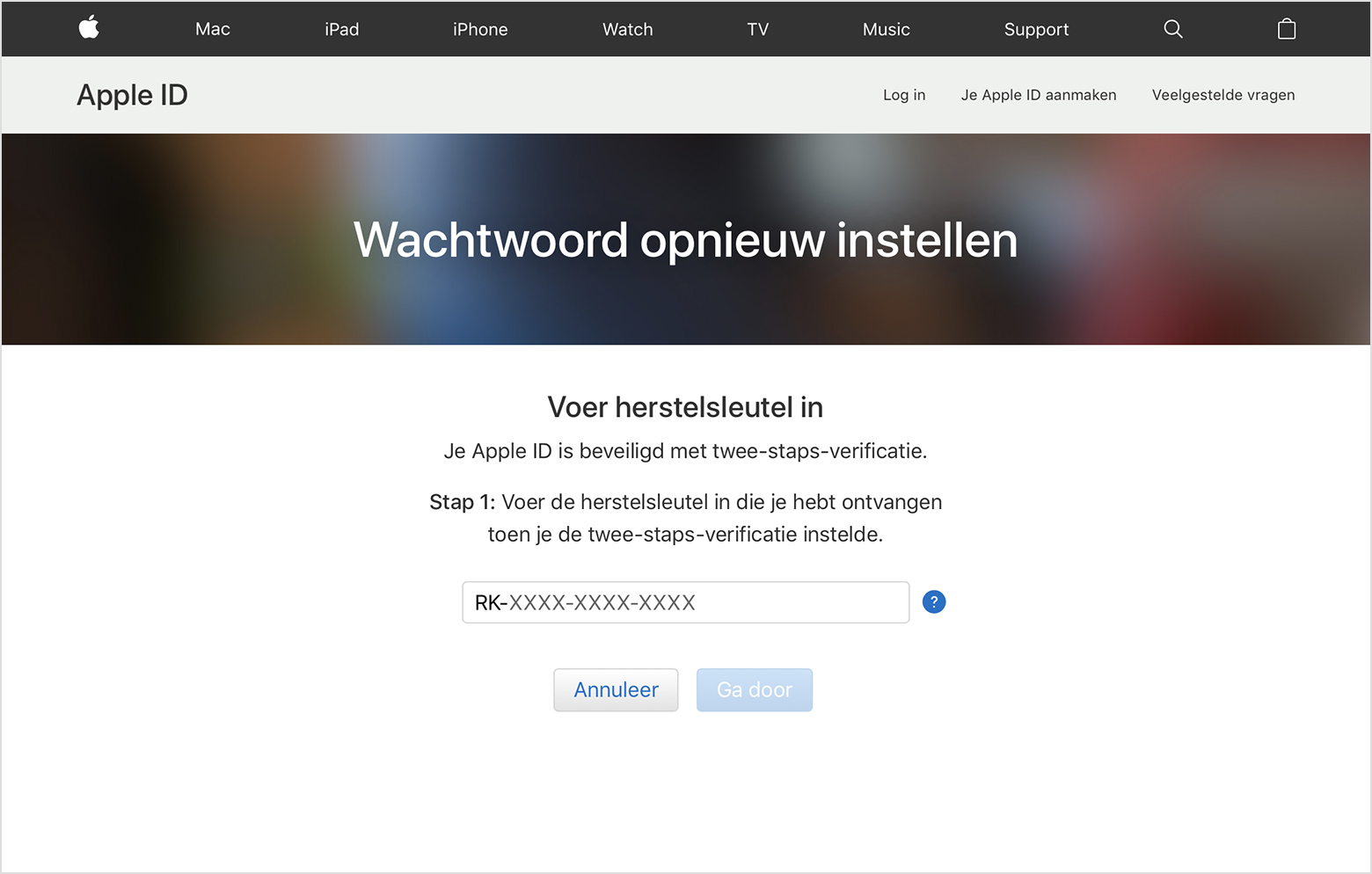 Als u het wachtwoord van uw Apple ID bent vergeten Apple Support