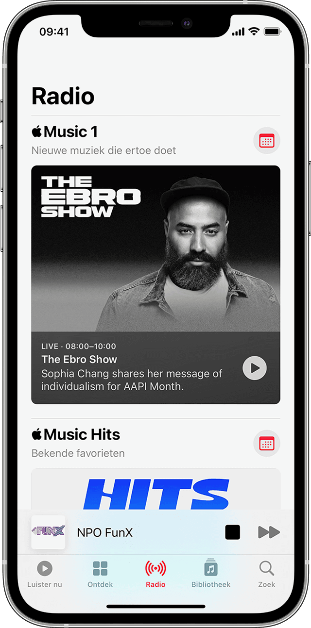 Naar de radio luisteren in de Apple Music-app - Apple Support (NL)