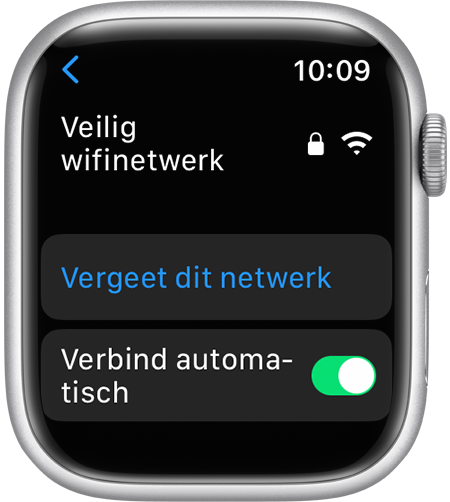 Optie 'Vergeet dit netwerk' op Apple Watch