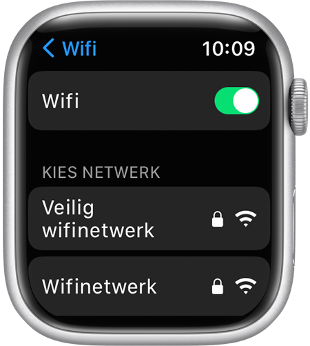 Apple Watch wifi-instellingenscherm