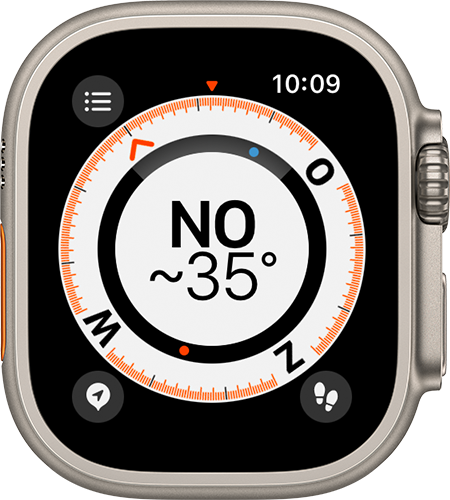 Apple Watch met Kompas-app