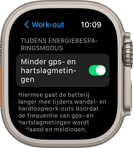 De energiebesparingsmodus op een Apple Watch gebruiken - Apple Support (NL)