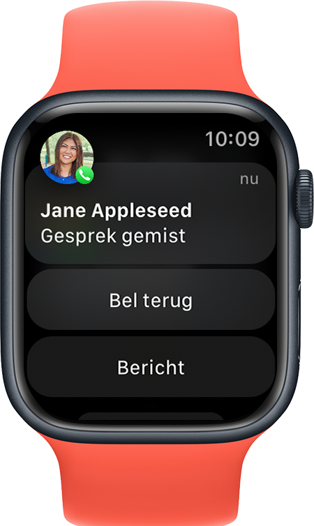 Apple Watch met een melding voor een gemiste oproep