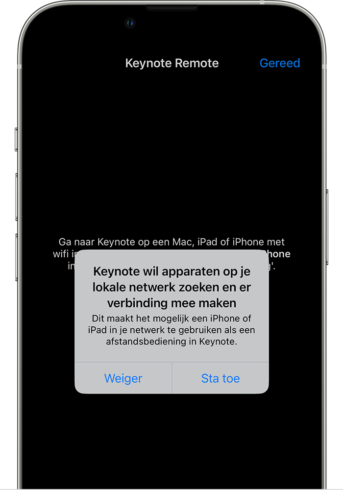 produceren Afrekenen schedel Als een app verbinding wil maken met apparaten in je lokale netwerk - Apple  Support (BE)