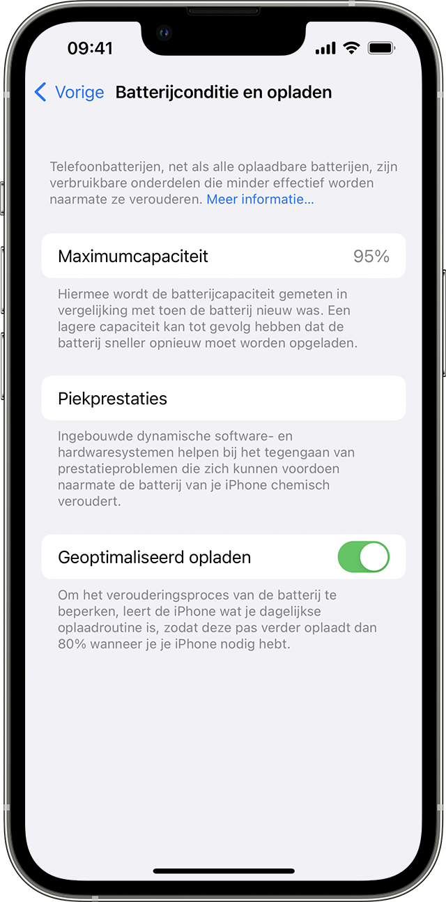 Over 'Geoptimaliseerd opladen' op je iPhone - Apple Support (NL)