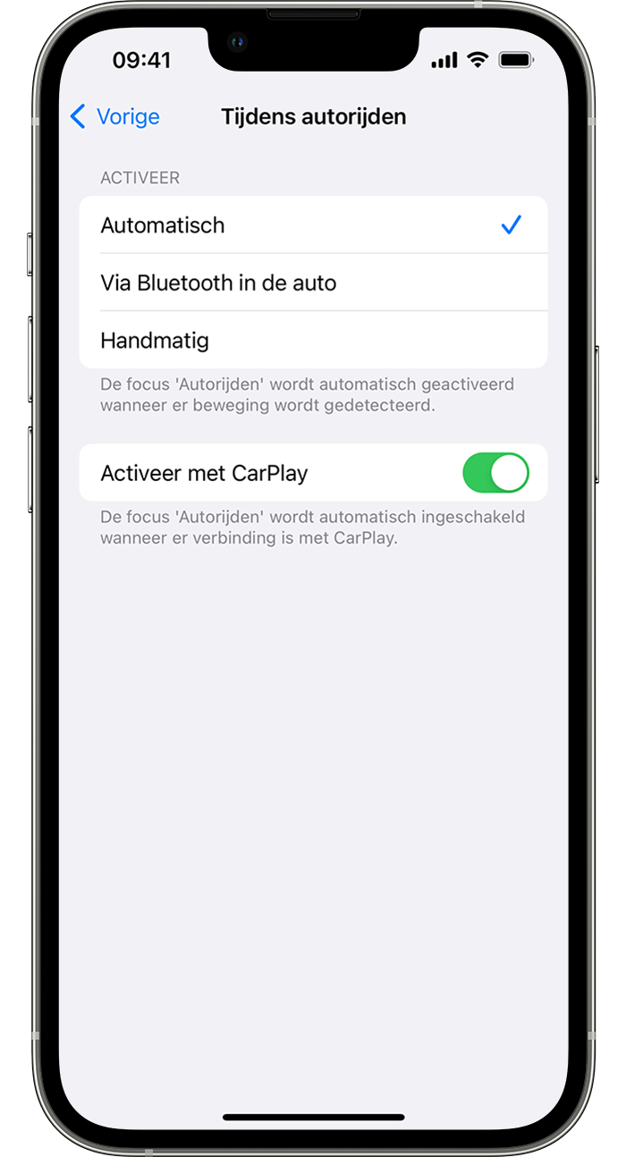 Bully Calamiteit halen De focus 'Autorijden' op uw iPhone gebruiken om uw aandacht op de weg te  houden - Apple Support (NL)