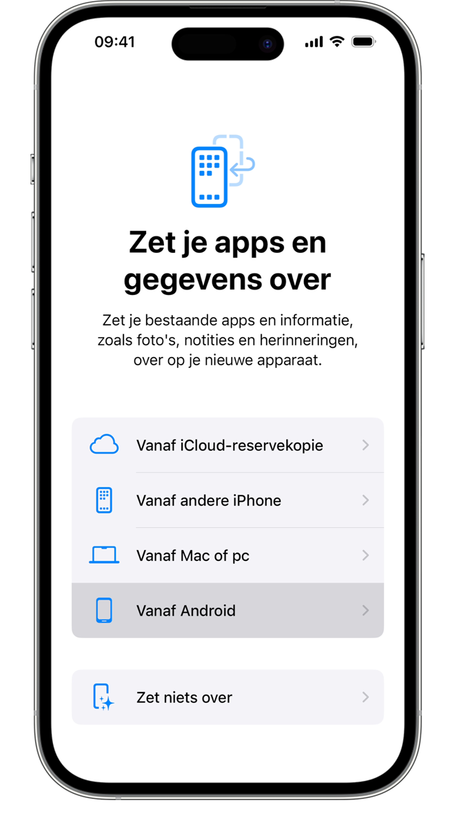 Overstappen van Android naar iPhone of iPad - Apple Support (NL)