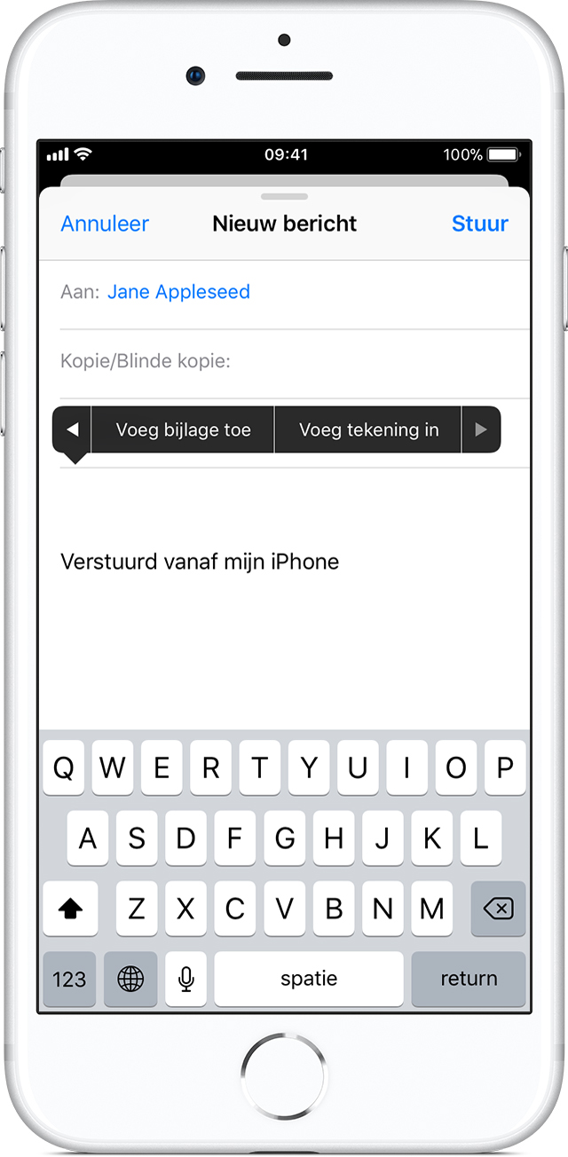 Bijlage toevoegen mail iphone