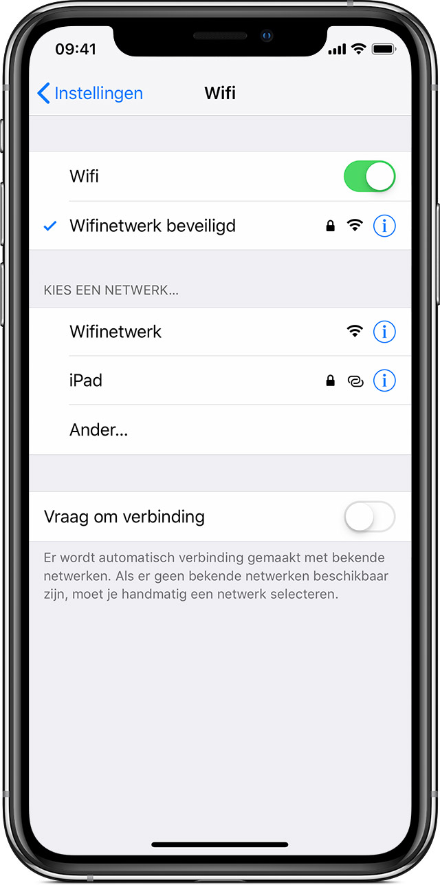 Verbinding maken met wifi op een iPhone, iPad of iPod touch - Apple Support