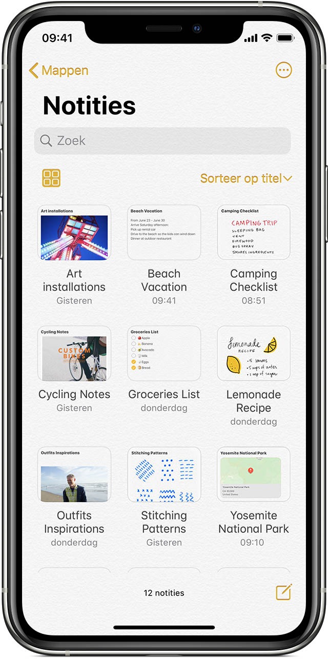 Notities gebruiken op uw iPhone, iPad en iPod touch - Apple Support