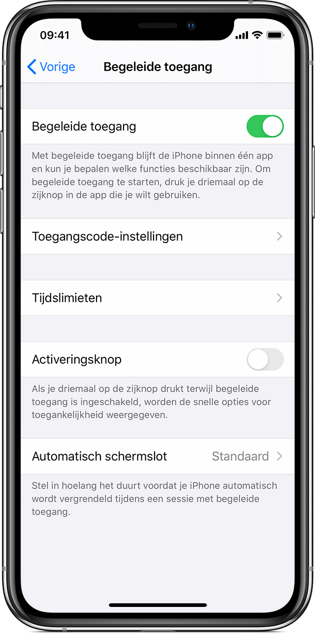 Begeleide toegang op een iPhone, iPad en iPod touch gebruiken - Apple  Support (NL)