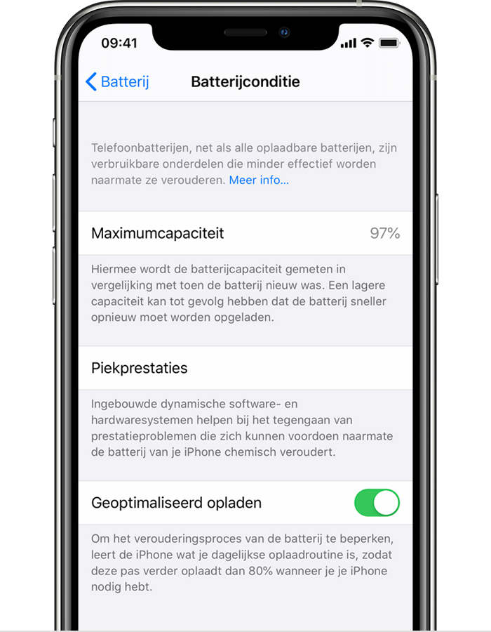 Over 'Geoptimaliseerd opladen' op uw iPhone - Apple Support (NL)