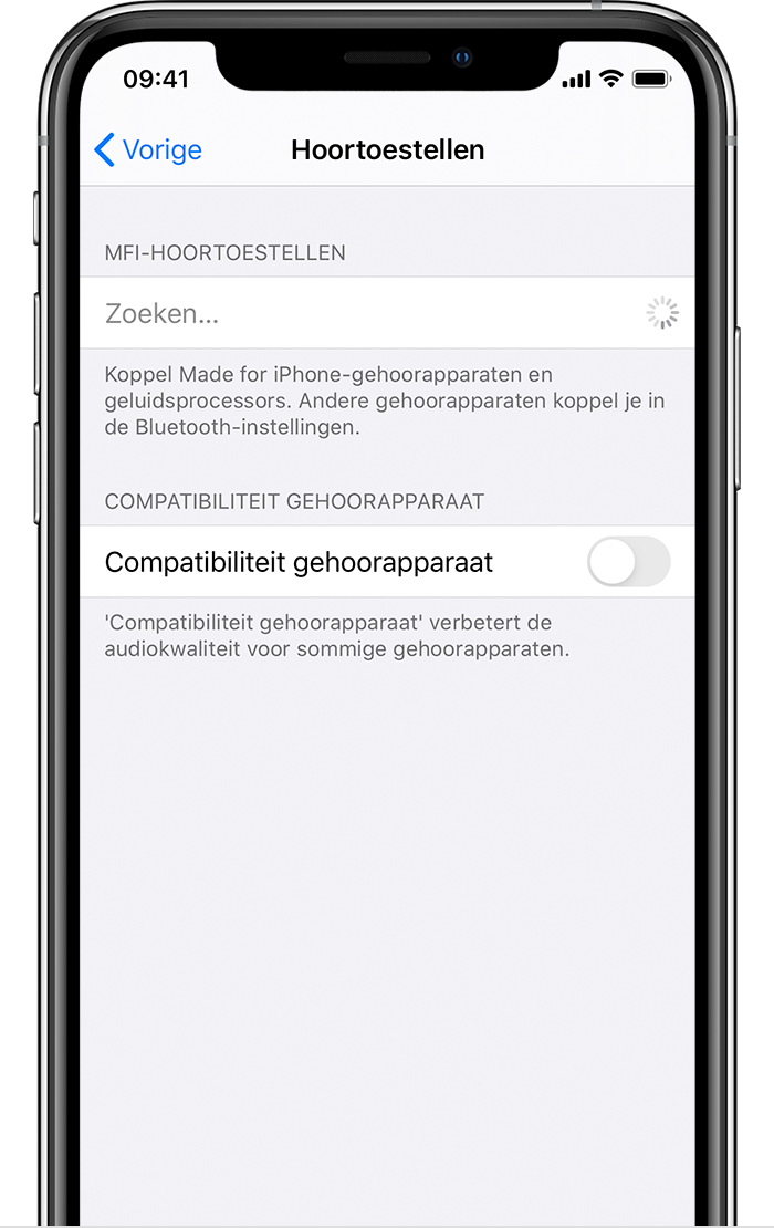Made for iPhone-hoortoestellen gebruiken - Apple Support (NL)