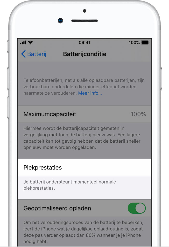 De batterij en de prestaties van de iPhone - Apple Support (NL)