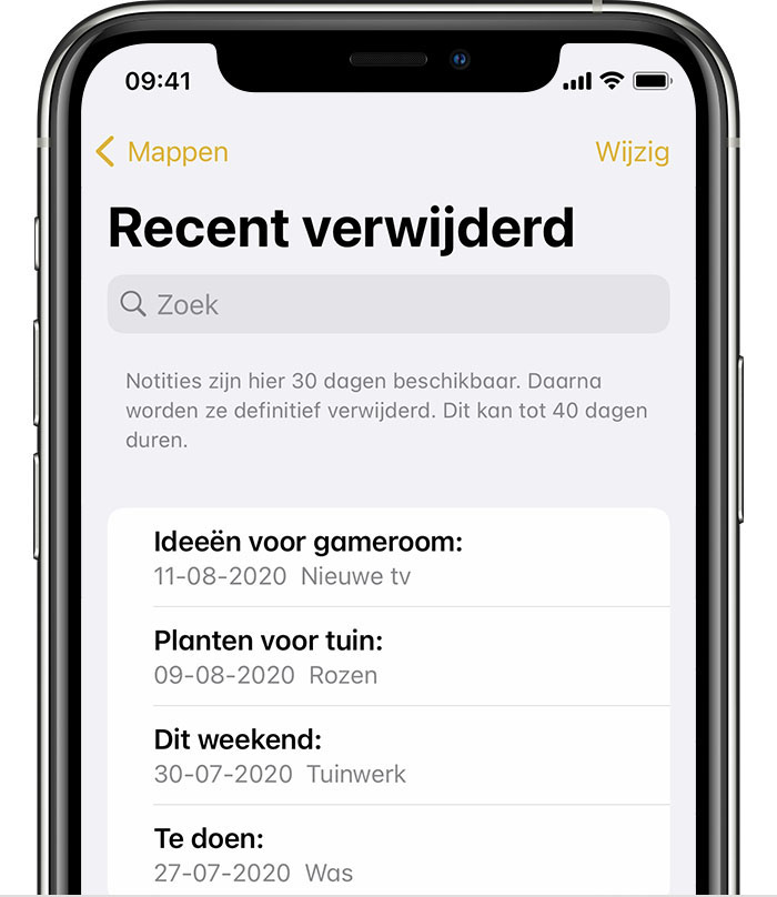 Als U Notities Mist Op Uw Iphone, Ipad Of Ipod Touch - Apple Support (Nl)