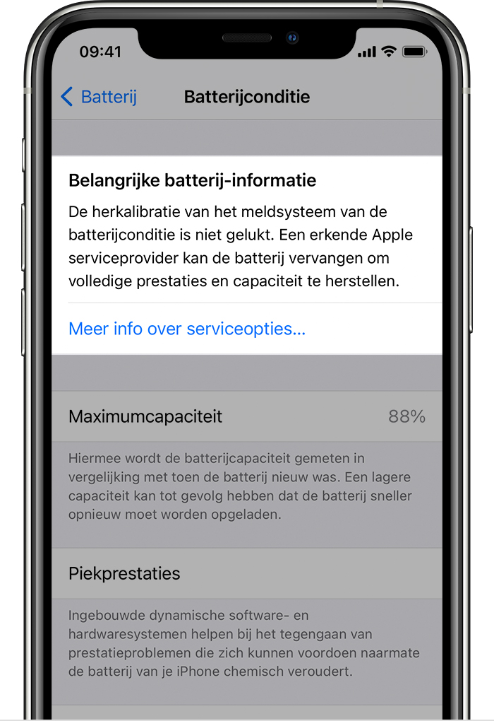 Over herkalibratie van de meldingen over de batterijconditie in iOS 14.5 -  Apple Support (NL)