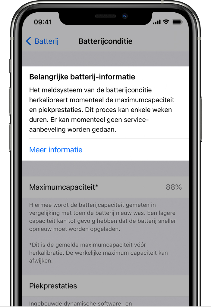 Het eens zijn met Met andere woorden Mam Over herkalibratie van de meldingen over de batterijconditie in iOS 14.5 -  Apple Support (BE)