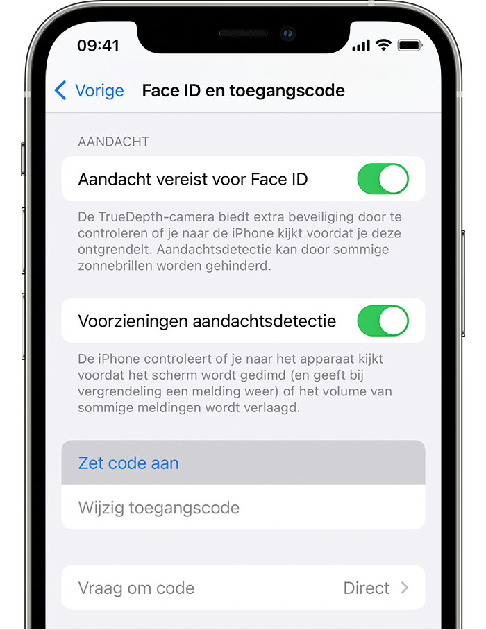 Een toegangscode gebruiken op een iPhone, iPad of iPod touch - Apple  Support (NL)