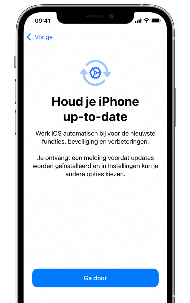 Scherm met optie om meldingen te ontvangen om uw iPhone up-to-date te houden 