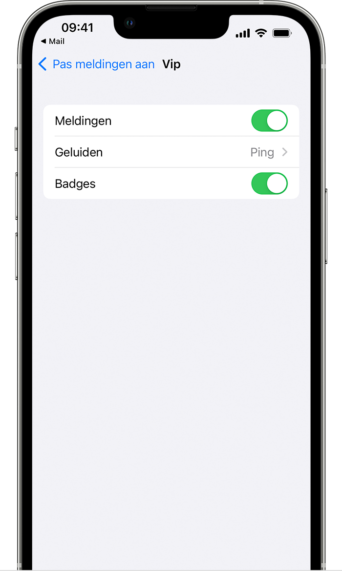 Uw meldingsvoorkeuren voor vipmails aanpassen in iOS 15
