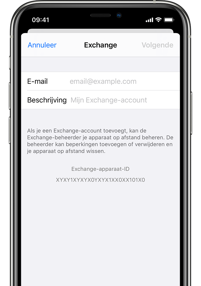 Exchange ActiveSync configureren op uw iPhone of iPad - Apple Support (NL)