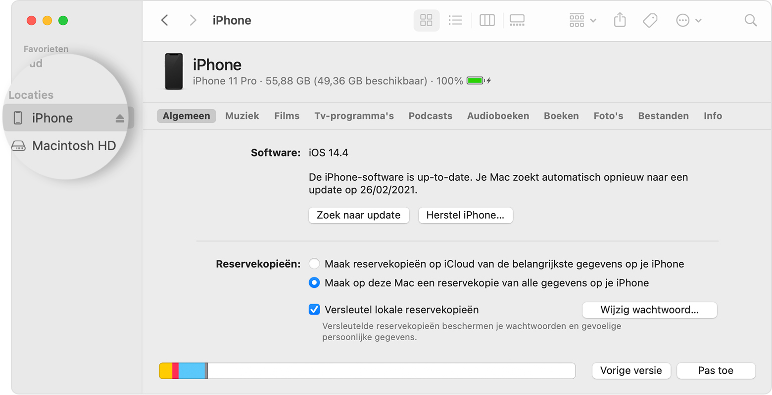 Uw iPhone of iPad zoeken en bekijken op uw computer - Apple Support (NL)