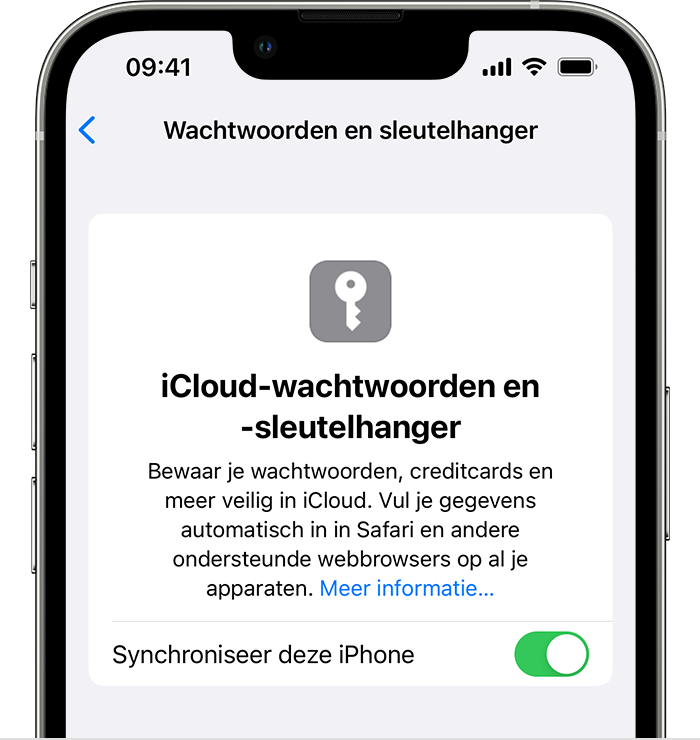 iCloud-sleutelhanger inschakelen in Instellingen op een iPhone