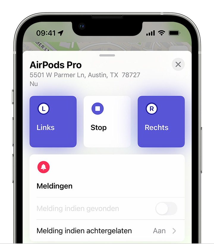 De Zoek mijn-app gebruiken om een geluid af te spelen op uw AirPods