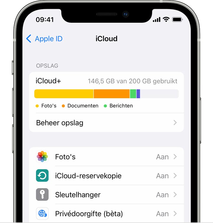 Apps voor iCloud kiezen op uw iPhone