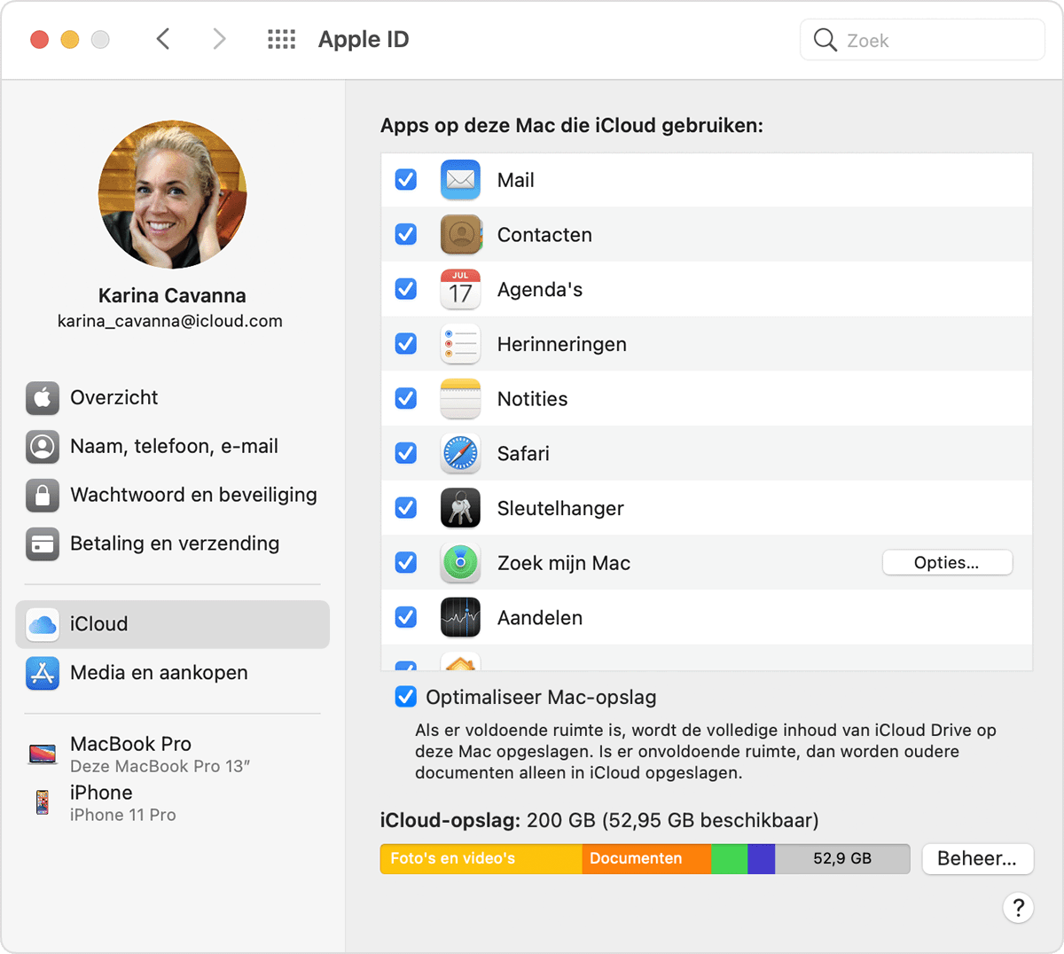 Uw iCloud-opslag op de Mac
