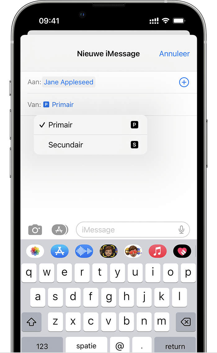iPhone-scherm met een nieuw iMessage-bericht 