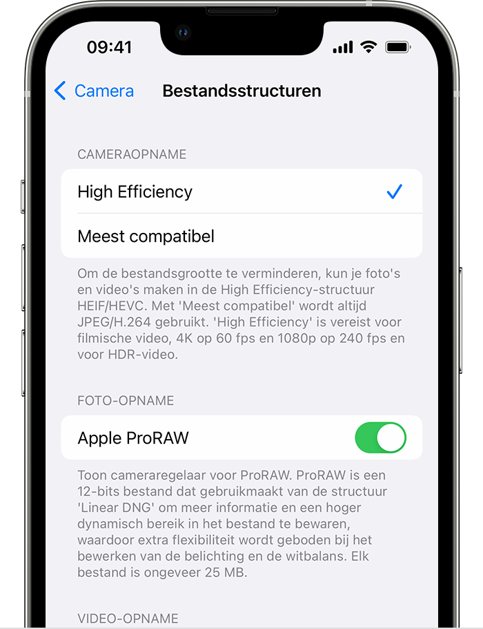 Over Apple ProRAW - Apple Support (NL)