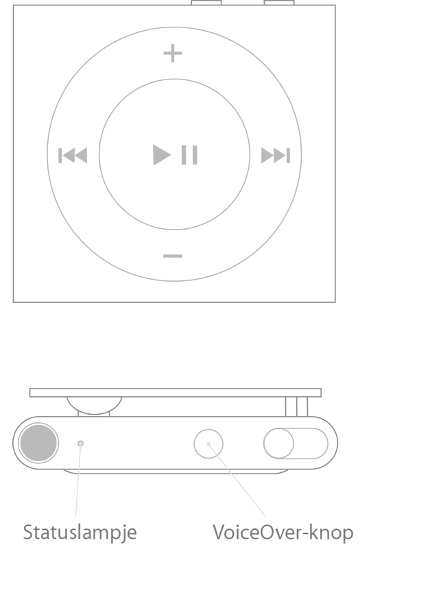 Het statuslampje en de batterijstatus controleren op uw iPod shuffle -  Apple Support (NL)