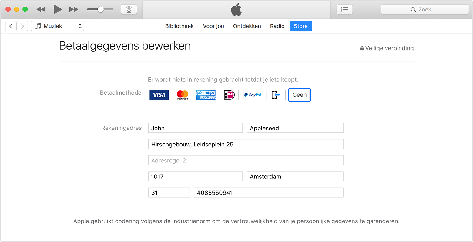 De betaalgegevens van een Apple ID wijzigen of verwijderen Apple Support