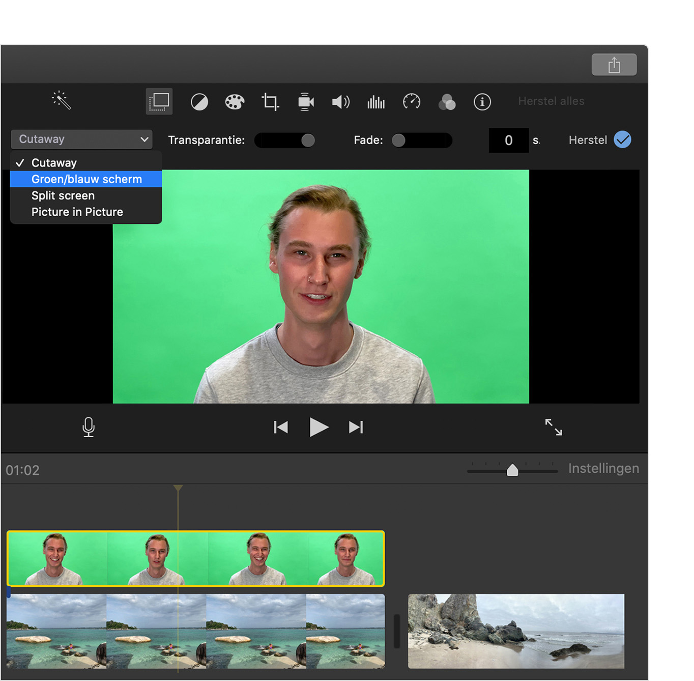 De Achtergrond Van Een Fragment Wijzigen In Imovie Apple Support