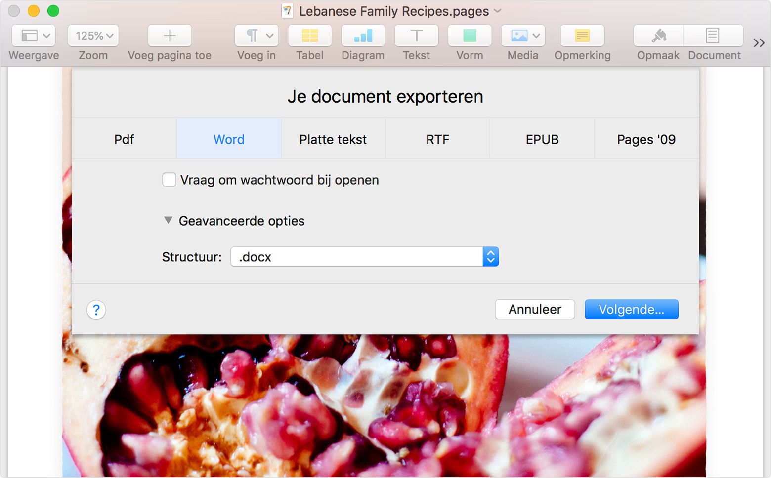 Verschillende bestandsstructuren importeren en exporteren met Pages Apple Support