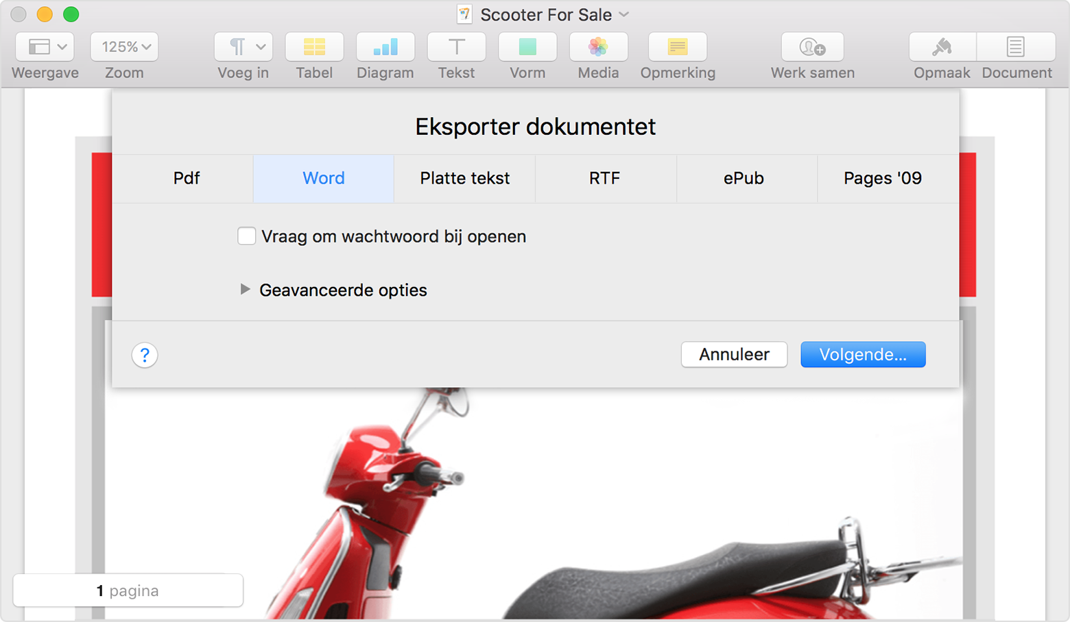 Verschillende bestandsstructuren importeren en exporteren in Pages Apple Support