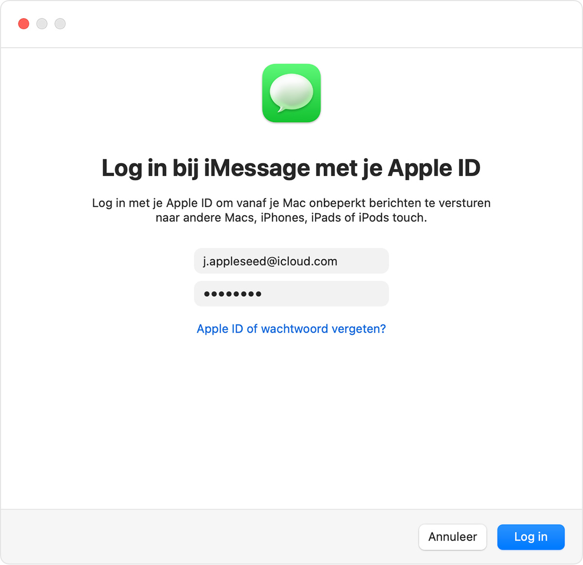 sign up for imessage on mac