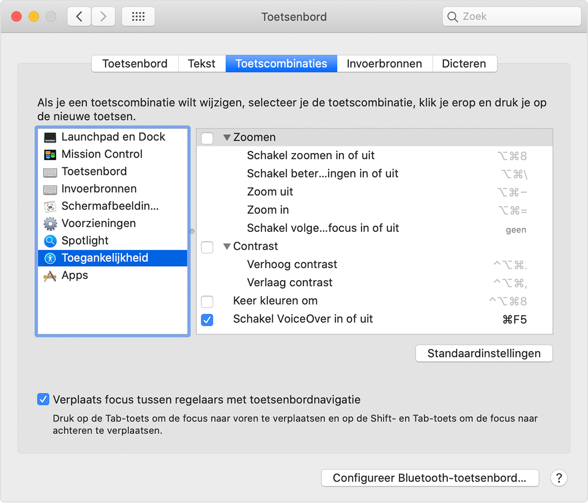 koffie Dwars zitten hebzuchtig Toetscombinaties voor toegankelijkheid voor Mac - Apple Support (NL)