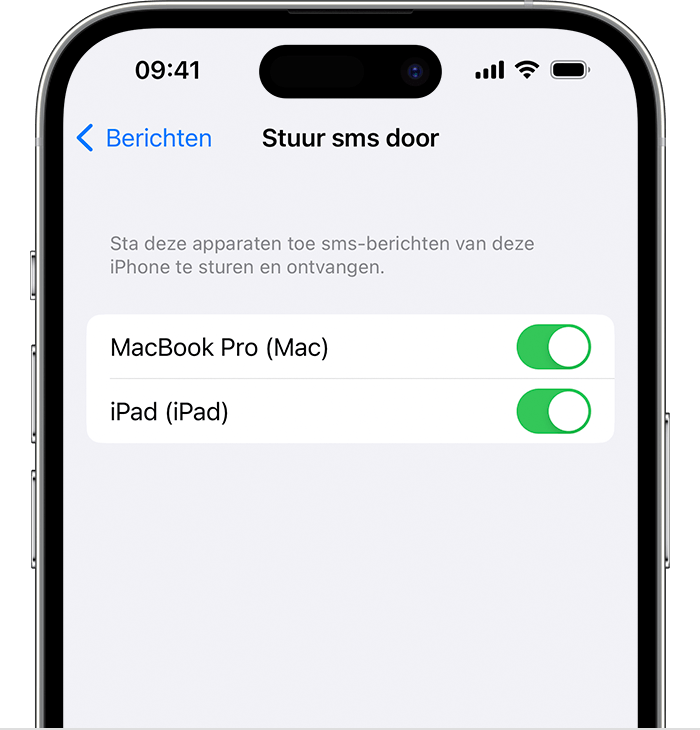 doorboren Schatting Peave Sms- en mms-berichten doorsturen vanaf uw iPhone naar uw Mac of iPad -  Apple Support (NL)