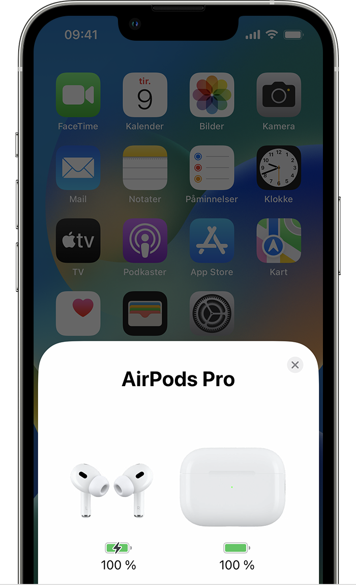 Lad AirPods og finn ut mer om batterilevetid - Apple-kundestøtte (NO)