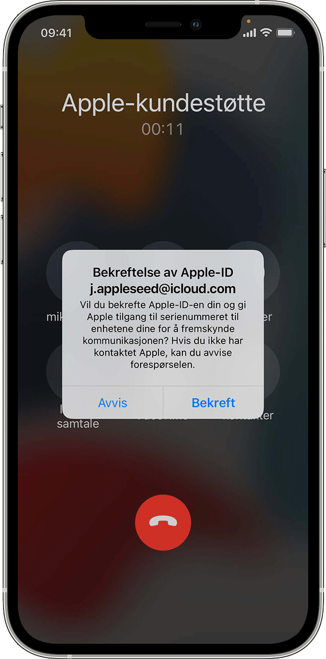 Trykk på varselet for å bekrefte Apple-ID-en din