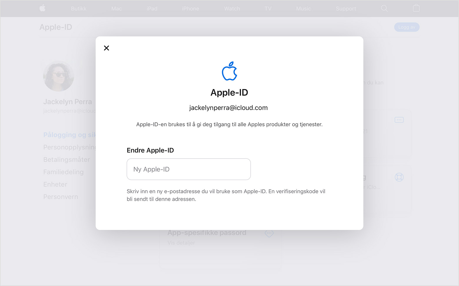 Endre Apple-ID-en - Apple-kundestøtte (NO)