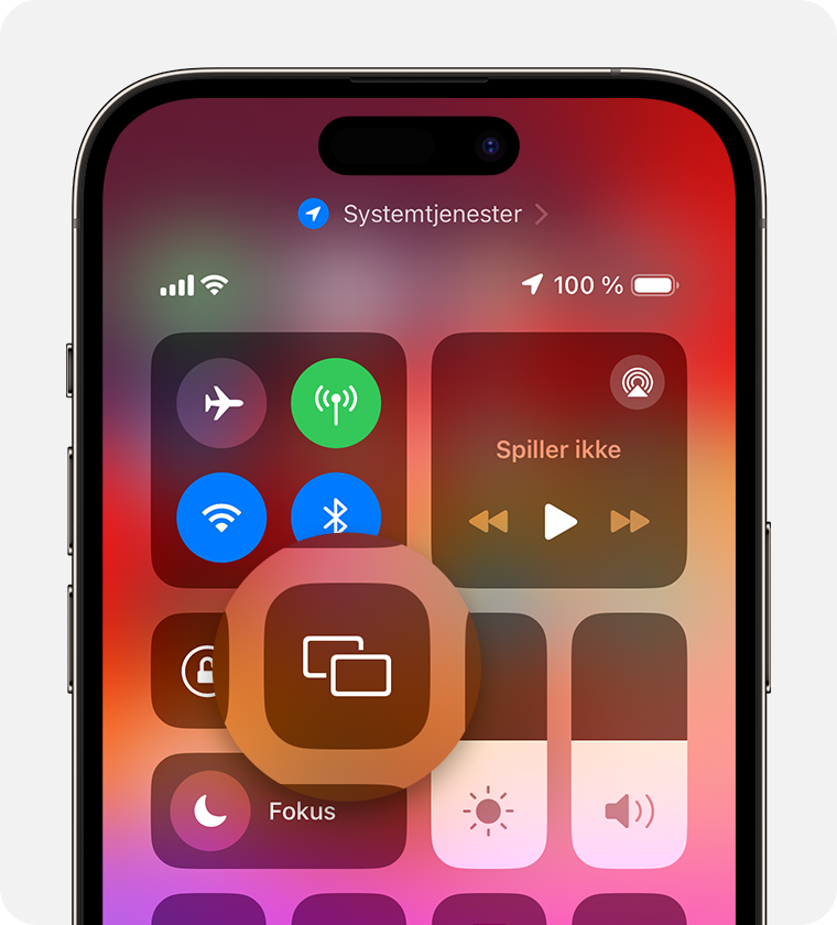 Bruk AirPlay til å strømme video eller vise innholdet på skjermen til  iPhone eller iPad - Apple-kundestøtte (NO)