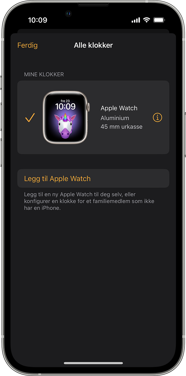 Fjern sammenkoblingen til og slett Apple Watch - Apple-kundestøtte (NO)