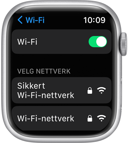 Skjermen Wi-Fi-innstillinger på Apple Watch