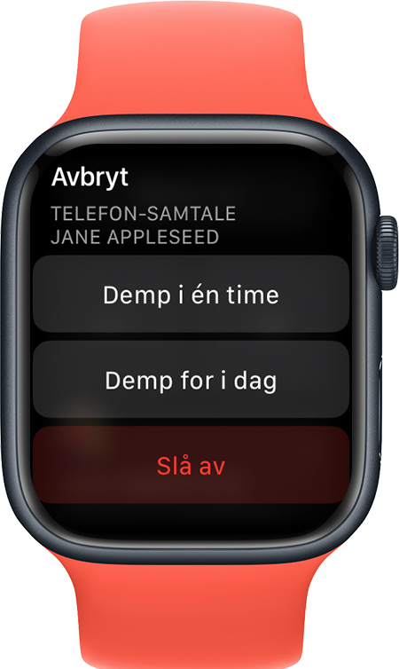 Apple Watch som viser varslinger dempet-skjermen