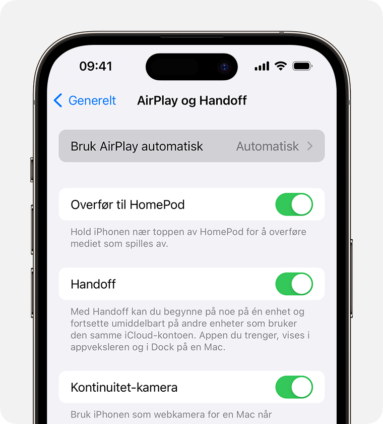 Bruk AirPlay til å strømme video eller vise innholdet på skjermen til  iPhone eller iPad - Apple-kundestøtte (NO)